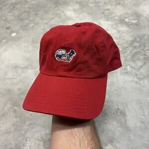Vineyard Vines Lacrosse Hat Adjustable Red Whale Logo Preppy Strap Back Dad